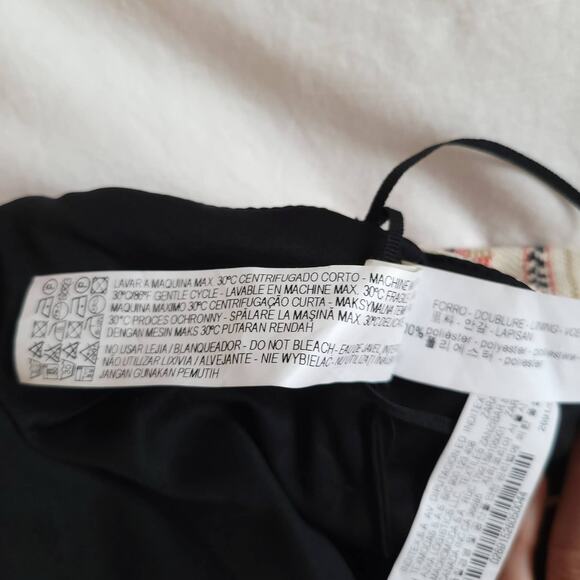 NEW Zara Origami Jacquard Crop Top Tank Sleeveless Tribal Knit Off White Large - Picture 12 of 12